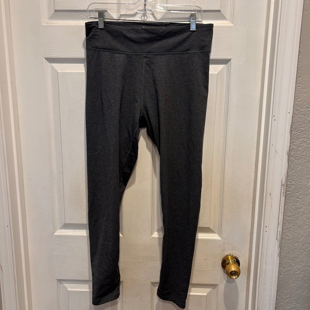 Adidas Climalite Womens Large Gray Heathered Athletic Yoga Leggings Training